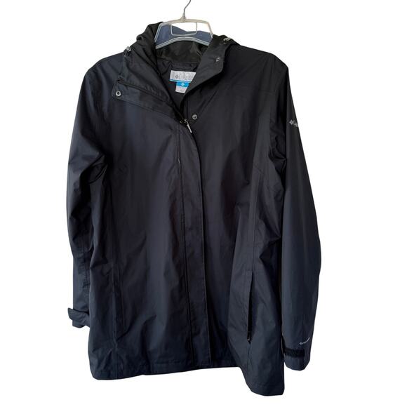 Columbia Black Size XXL Hooded Rain Coat with flaw - Picture 1 of 12